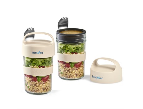 Kooshty Good 2 Go Glass Food Jar - 700ml - Cream